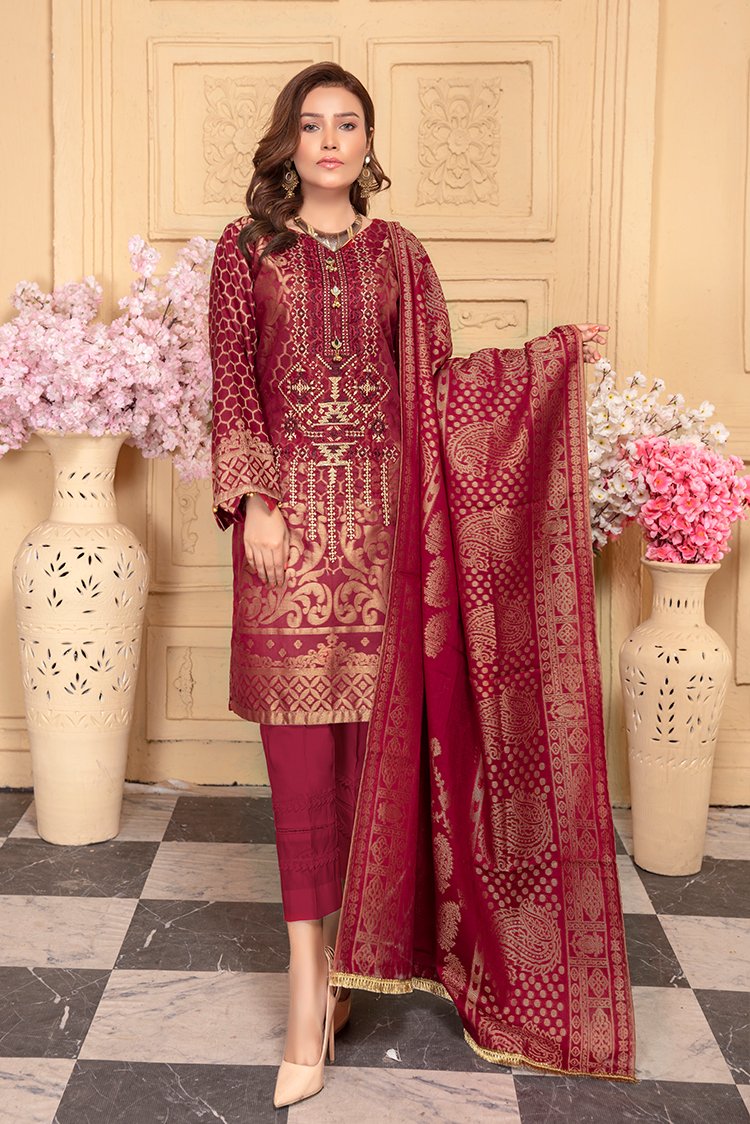 Picture of Ellena - Embroidered Jacquard Shirt - EV340 - Available at Raja Sahib