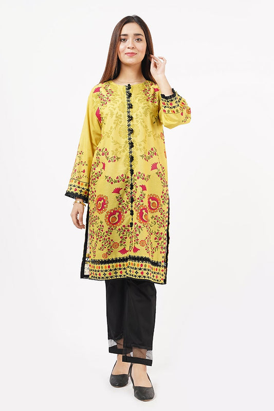 Picture of Ellena - Printed Khaddar Shirt - EV383 - Available at Raja Sahib