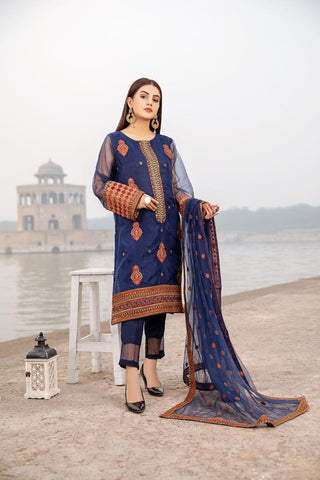 Fancy Embroidered Formal Wear 3 Piece Suit - VJQ278