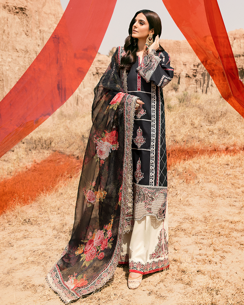 Picture of Maria Osama Khan Mehar-03 Pariwash Premium Lawn Collection 2022 - Available at Raja Sahib