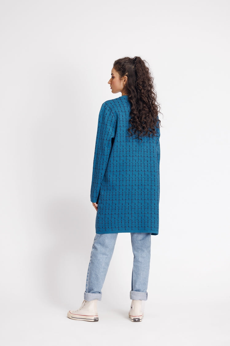 Picture of Ellena - Round Neck Cardigan Sweater - Available at Raja Sahib