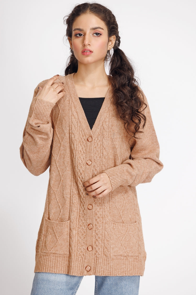 Picture of Ellena - V-Neck Cardigan Sweater - Available at Raja Sahib