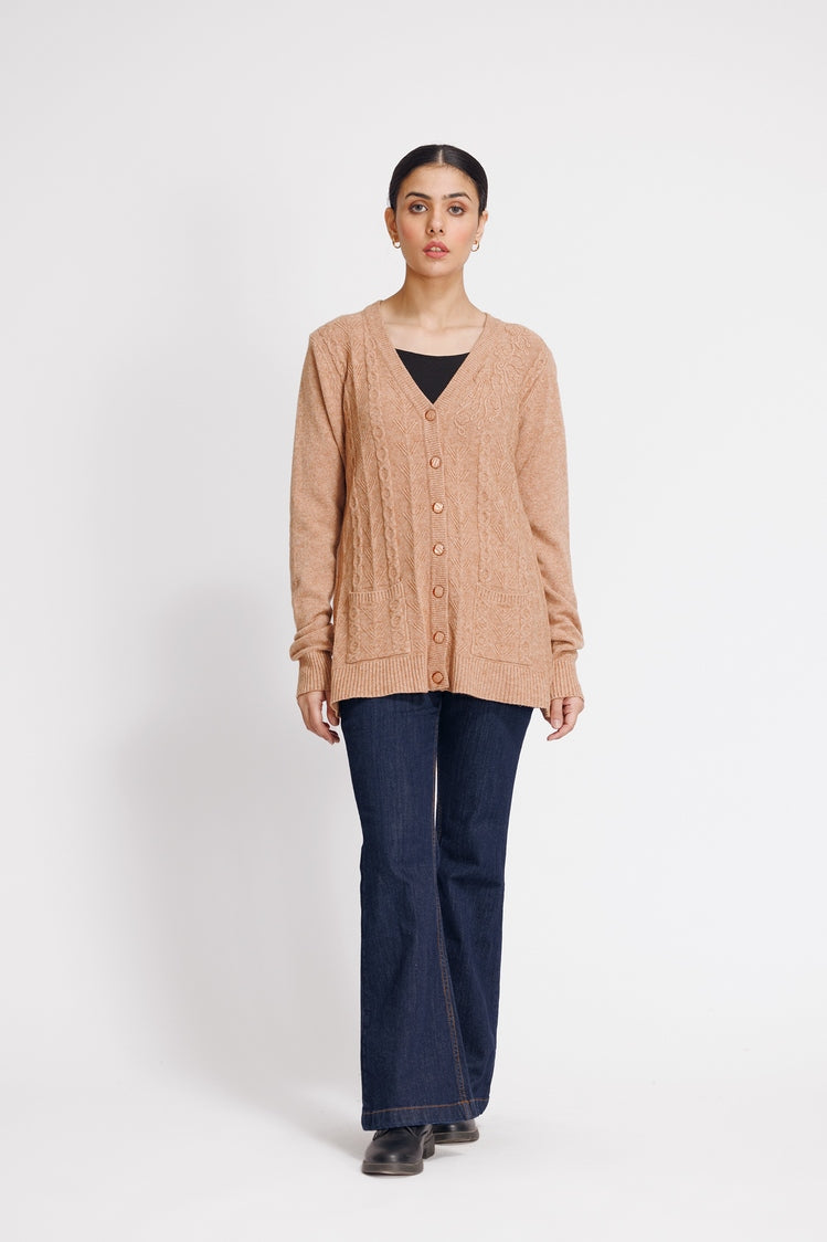 Picture of Ellena - V-Neck Cardigan Sweater - Available at Raja Sahib