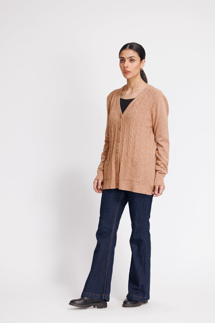 Picture of Ellena - V-Neck Cardigan Sweater - Available at Raja Sahib