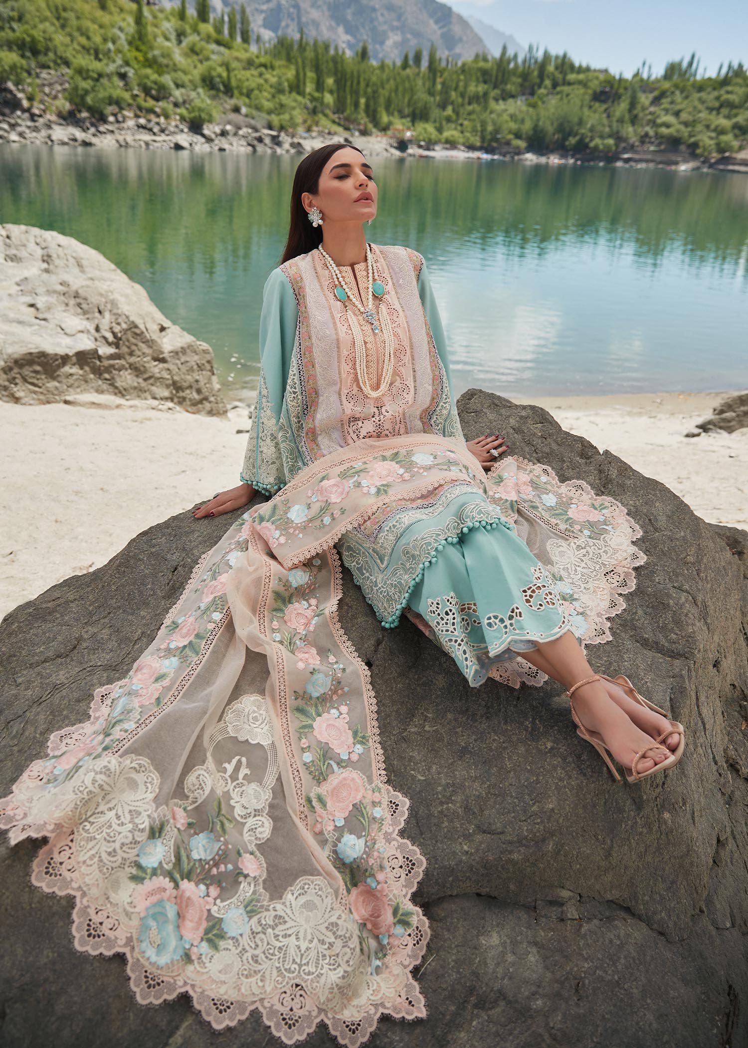 Picture of Crimson - 6B Mountain Love Luxury Lawn Collection - Available at Raja Sahib