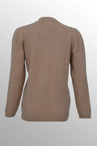 Women's V-Neck Merino Wool Blend Full Sleeves Cardigan Sweater Skin