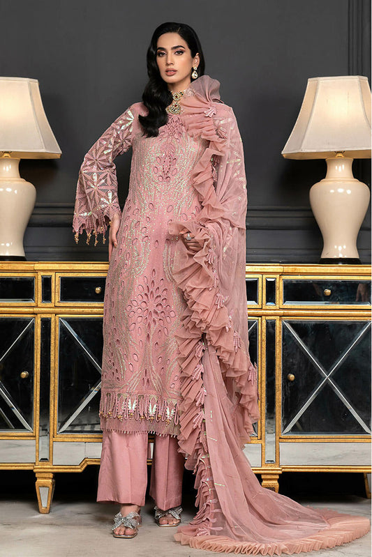 Picture of Janique - D 011 Peachy Elegance Luxury Formal Embroidered Chiffon Collection - Available at Raja Sahib