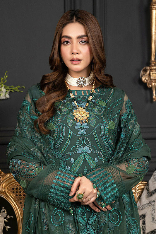 Picture of Janique - D 012 Emerald Luxury Formal Embroidered Chiffon Collection - Available at Raja Sahib