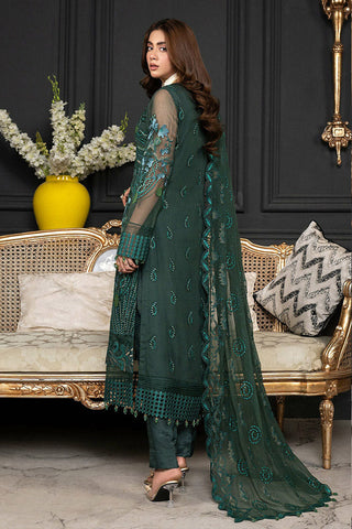 D 012 Emerald Luxury Formal Embroidered Chiffon Collection