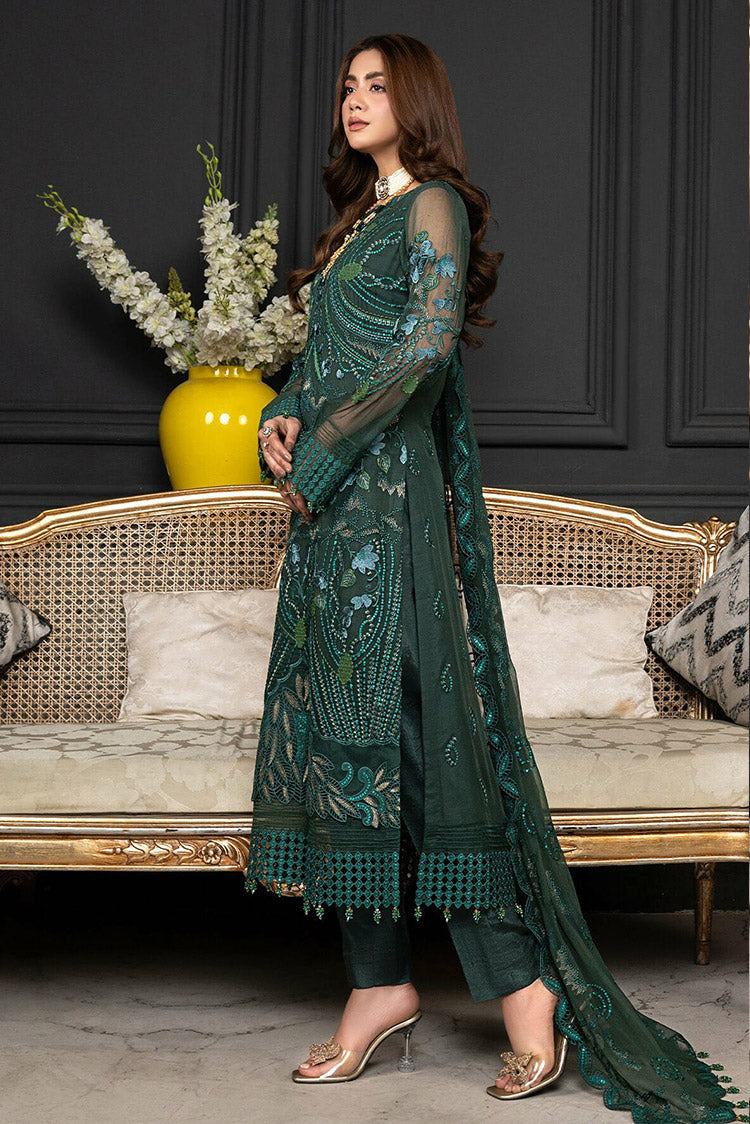 Picture of Janique - D 012 Emerald Luxury Formal Embroidered Chiffon Collection - Available at Raja Sahib