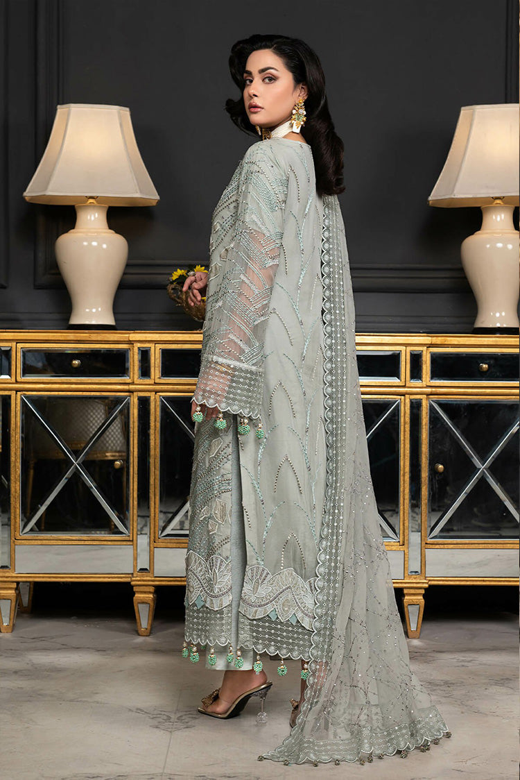 Picture of Janique - D 013 Minted Mocha Luxury Formal Embroidered Chiffon Collection - Available at Raja Sahib