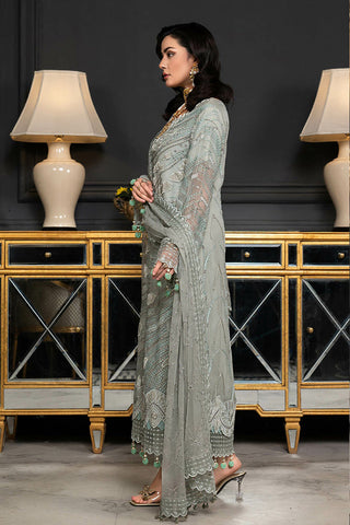 D 013 Minted Mocha Luxury Formal Embroidered Chiffon Collection