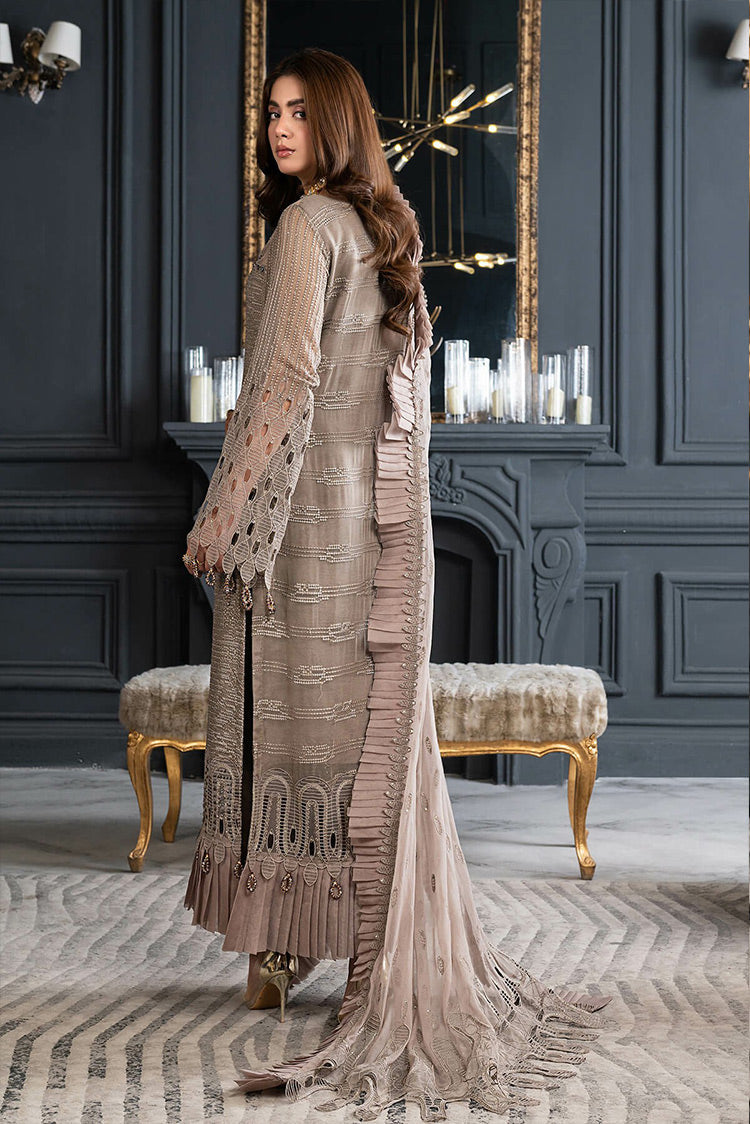 Picture of Janique - D 014 Cocoa Chic Luxury Formal Embroidered Chiffon Collection - Available at Raja Sahib