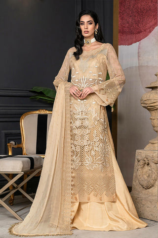 D 016 Silk Sandstone Luxury Formal Embroidered Chiffon Collection