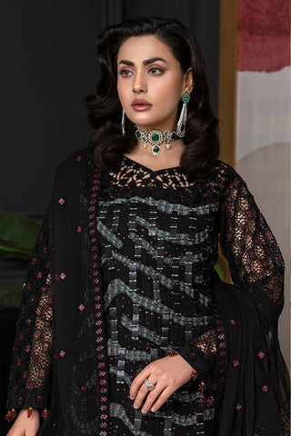 D 018 Midnight Glamour Luxury Formal Embroidered Chiffon Collection