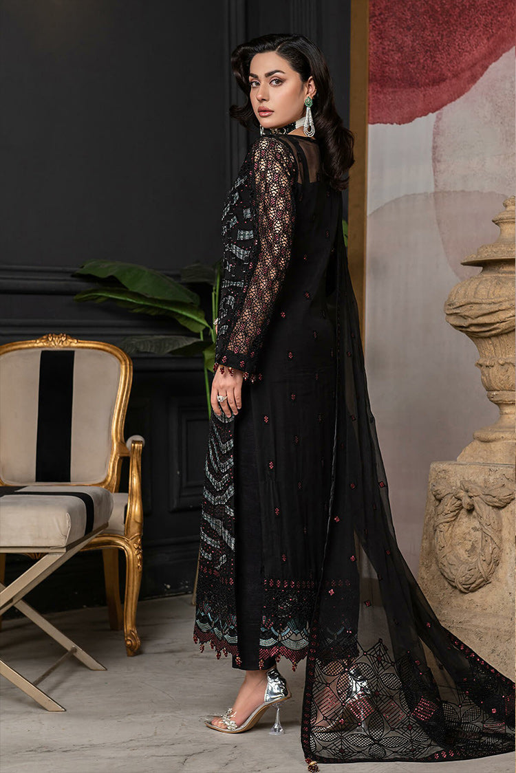 Picture of Janique - D 018 Midnight Glamour Luxury Formal Embroidered Chiffon Collection - Available at Raja Sahib