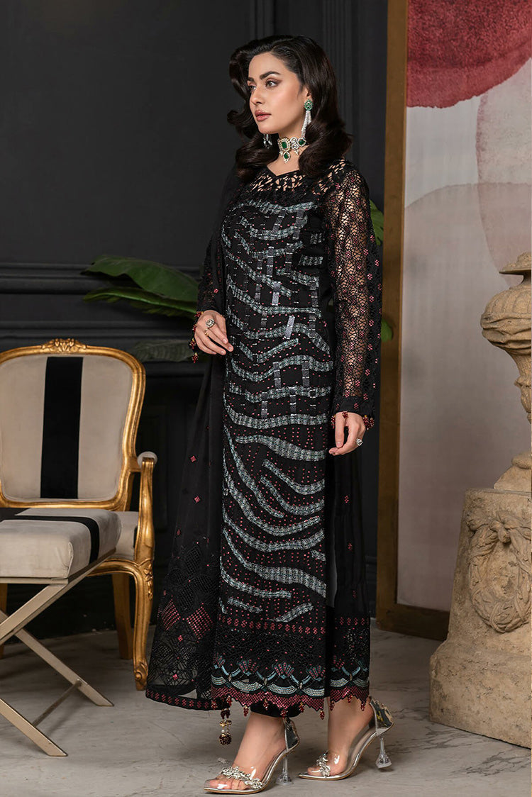 Picture of Janique - D 018 Midnight Glamour Luxury Formal Embroidered Chiffon Collection - Available at Raja Sahib