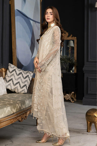 D 019 Ivory Luxury Formal Embroidered Chiffon Collection