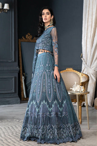D 020 Graphite Grace Luxury Formal Embroidered Chiffon Collection