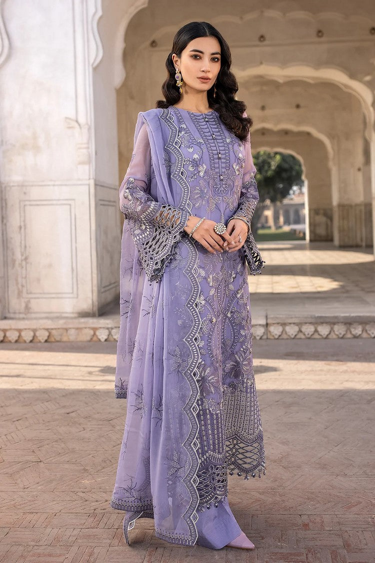 Picture of Flossie - 03 VIOLET SWEET Safeera Embroidered Chiffon Collection Vol 13 - Available at Raja Sahib