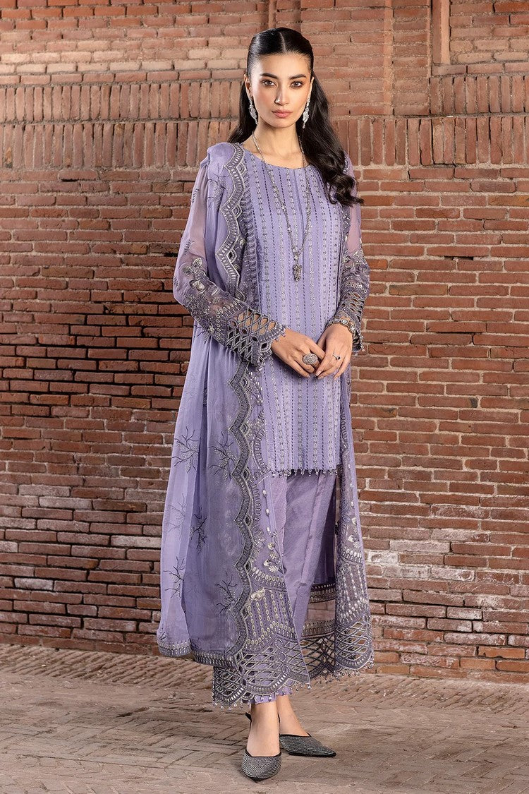 Picture of Flossie - 03 VIOLET SWEET Safeera Embroidered Chiffon Collection Vol 13 - Available at Raja Sahib