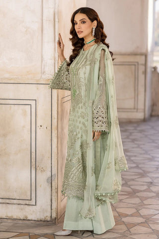 04 LUSTER GREEN Safeera Embroidered Chiffon Collection Vol 13