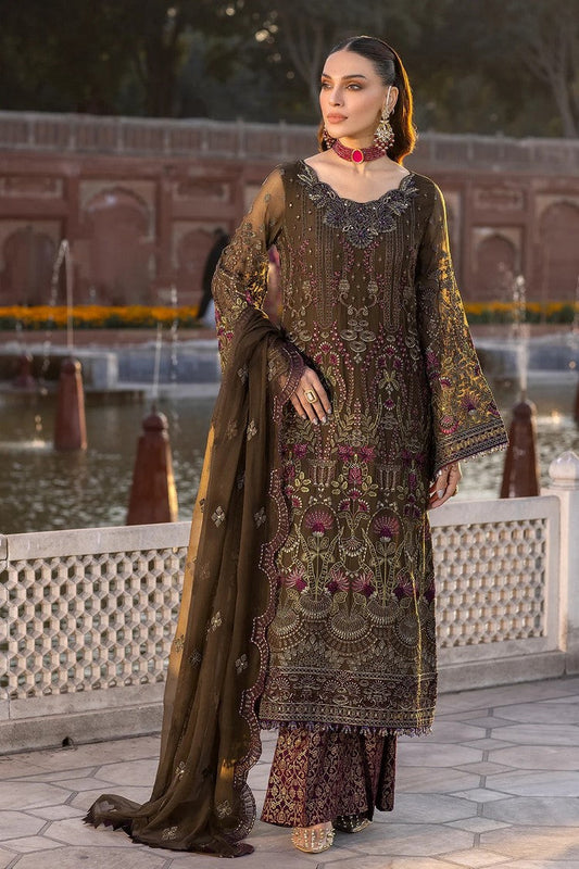 Picture of Flossie - 07 FERRAGNES Safeera Embroidered Chiffon Collection Vol 13 - Available at Raja Sahib