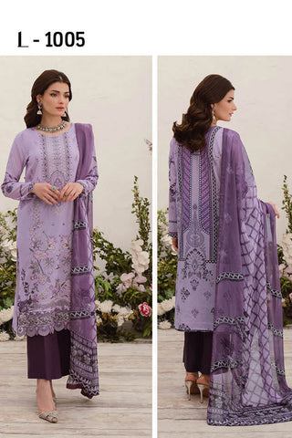 L 1005 Mashaal Embroidered Lawn Collection Vol 10