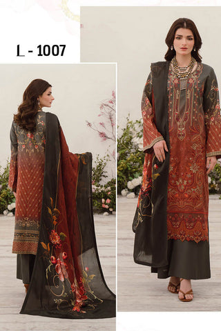 L 1007 Mashaal Embroidered Lawn Collection Vol 10