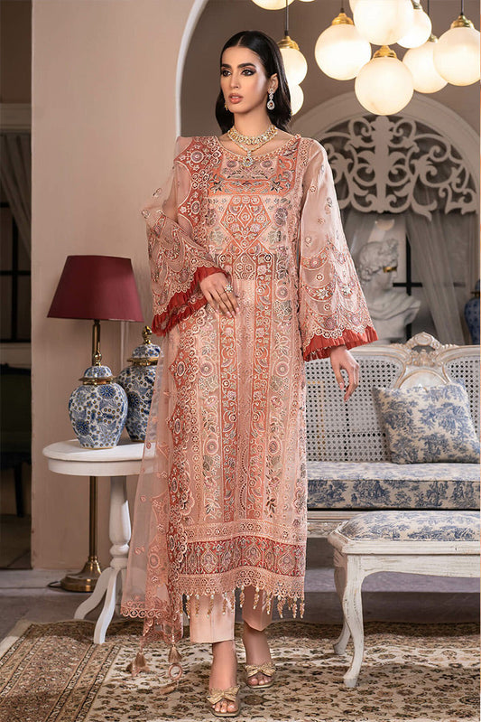 Picture of Janique - D 001 Peaceful Pink JJ Embellished Luxury Collection Vol 2 - Available at Raja Sahib