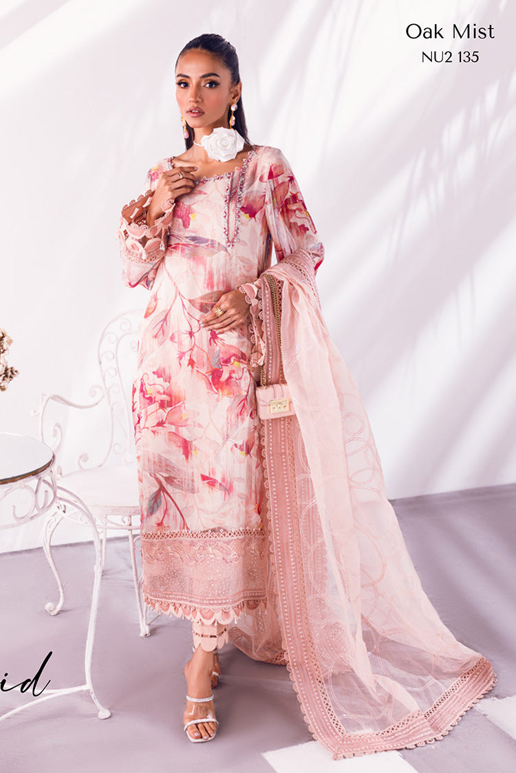 Picture of Nureh - NU2 135 Oak Mist  Ballerina Embroidered & Embellished Chiffon Collection - Available at Raja Sahib