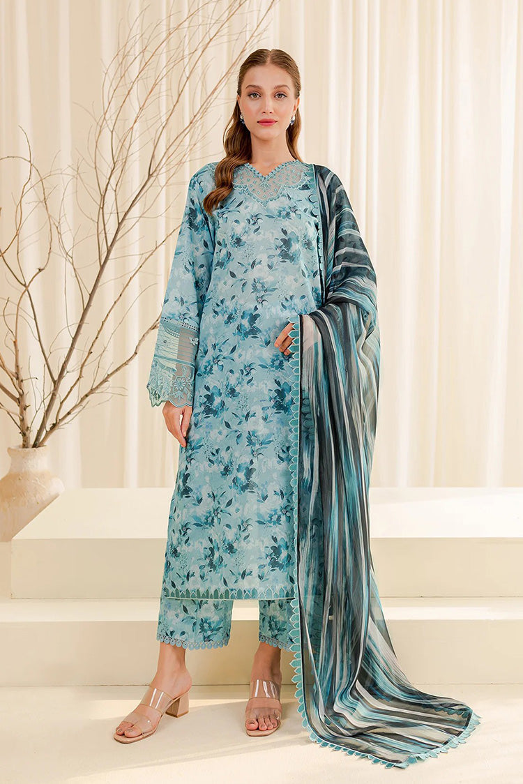 Picture of Farasha - 01 Aqua Beryl Printed Essentials Summer Collection - Available at Raja Sahib