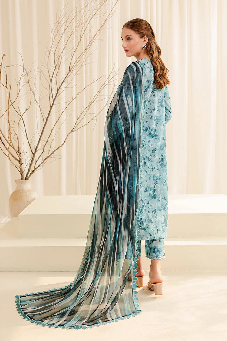 Picture of Farasha - 01 Aqua Beryl Printed Essentials Summer Collection - Available at Raja Sahib