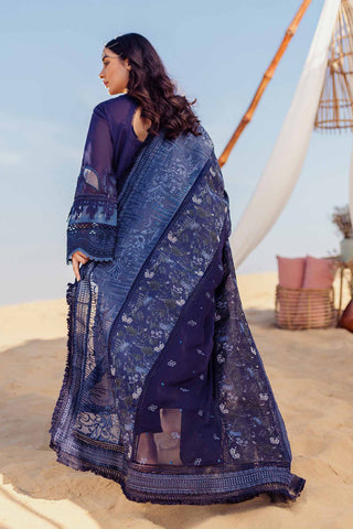 Picture of Nureh - NE 77 NILE BLUE Sehra Embroidered Swiss Lawn Collection - Available at Raja Sahib