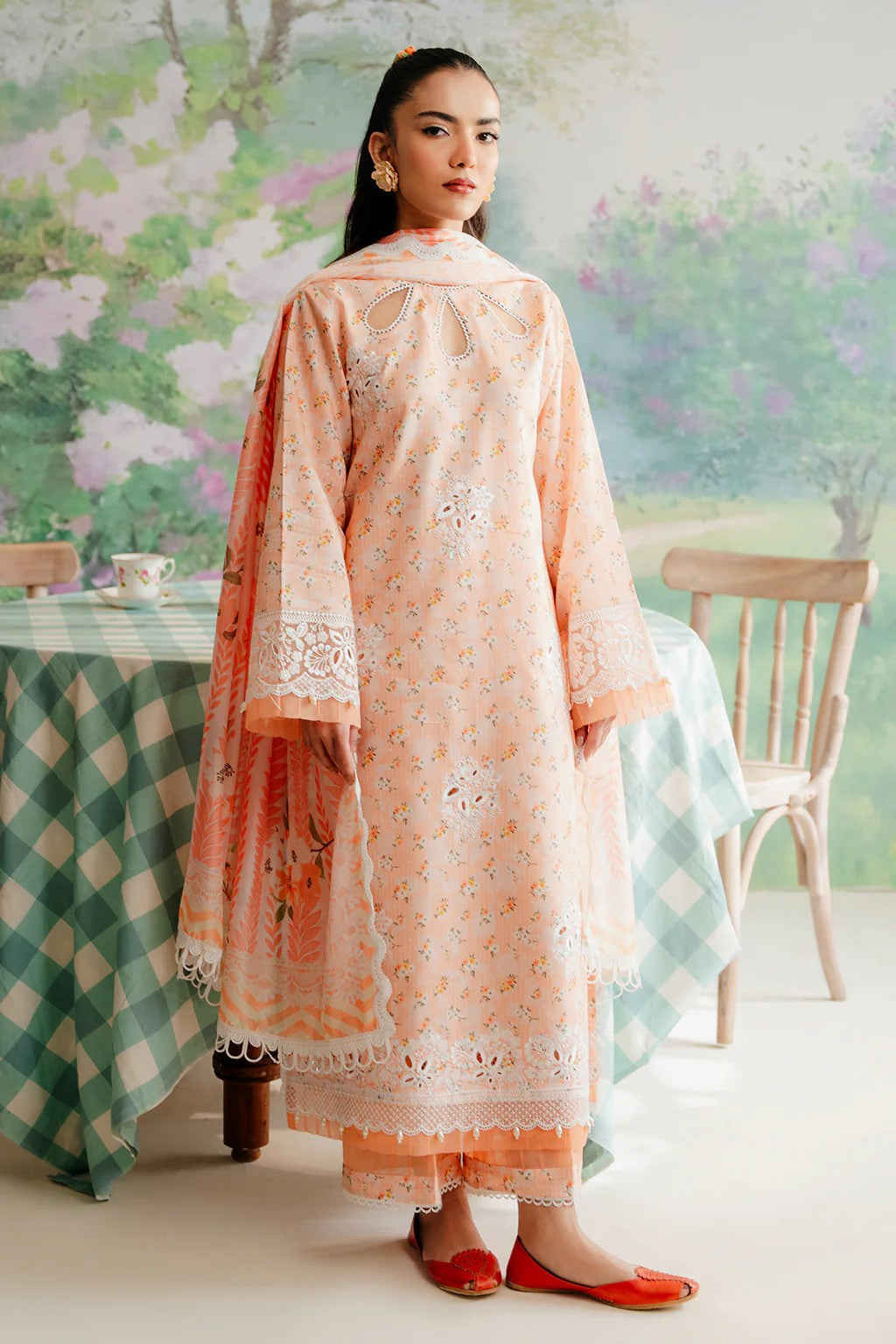 Picture of Afrozeh - AL 24 V1 10 Buttercup The Floral Charm Embroidered Lawn Collection - Available at Raja Sahib