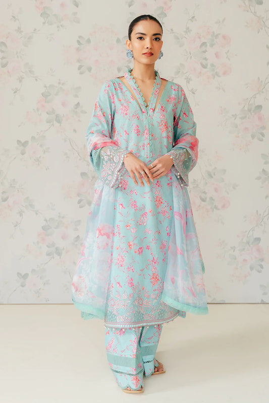 Picture of Afrozeh - AL 24 V1 07 Bali The Floral Charm Embroidered Lawn Collection - Available at Raja Sahib