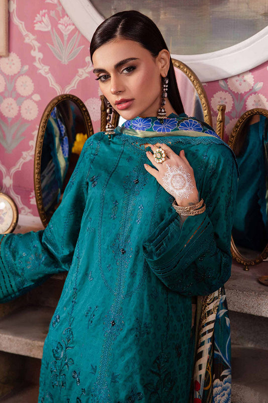 Picture of Nureh - NS 110 Maya Embroidered Dobby Lawn Collection Vol 1 - Available at Raja Sahib