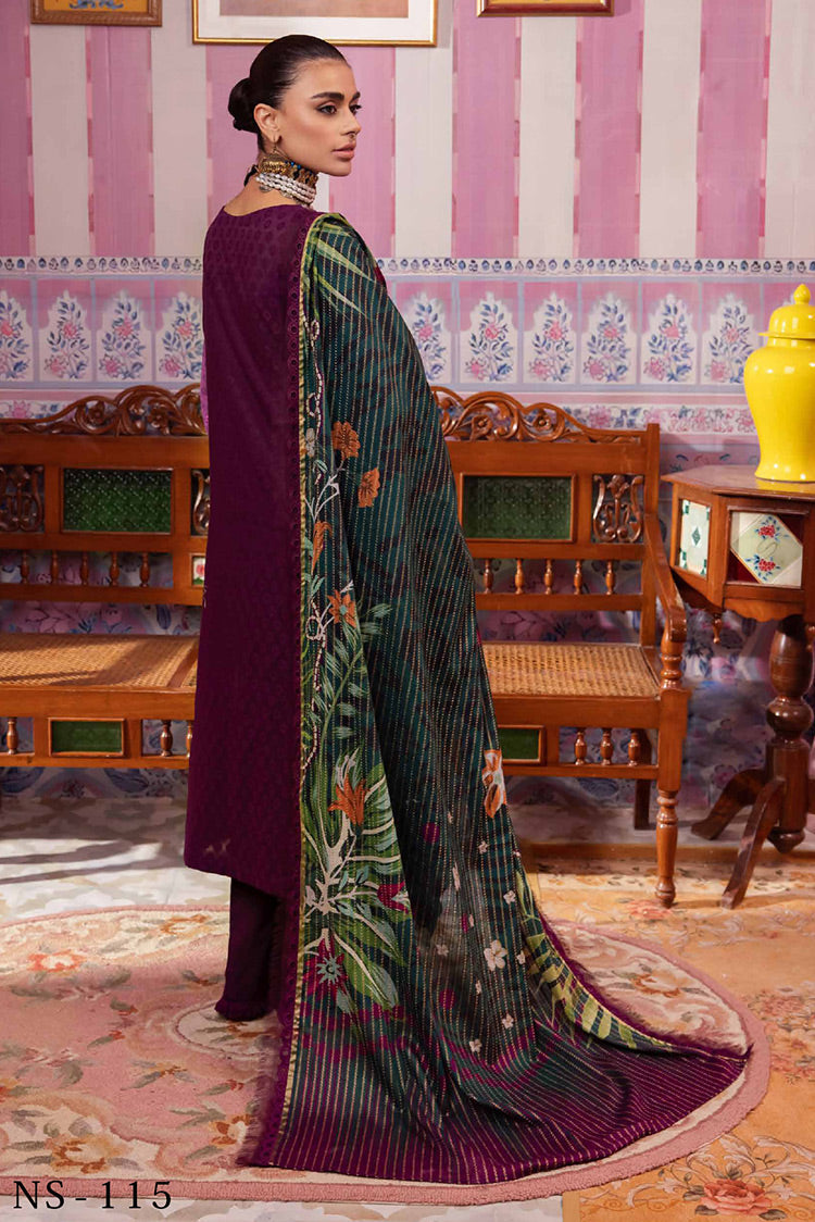 Picture of Nureh - NS 115 Maya Embroidered Dobby Lawn Collection Vol 1 - Available at Raja Sahib