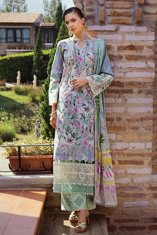 Picture of Elaf - ECT 3B Oak Mist Print Chikankari Collection - Available at Raja Sahib