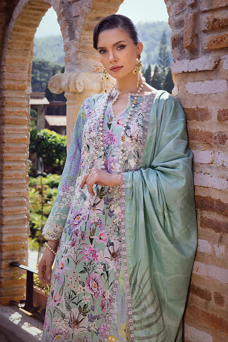 Picture of Elaf - ECT 3B Oak Mist Print Chikankari Collection - Available at Raja Sahib