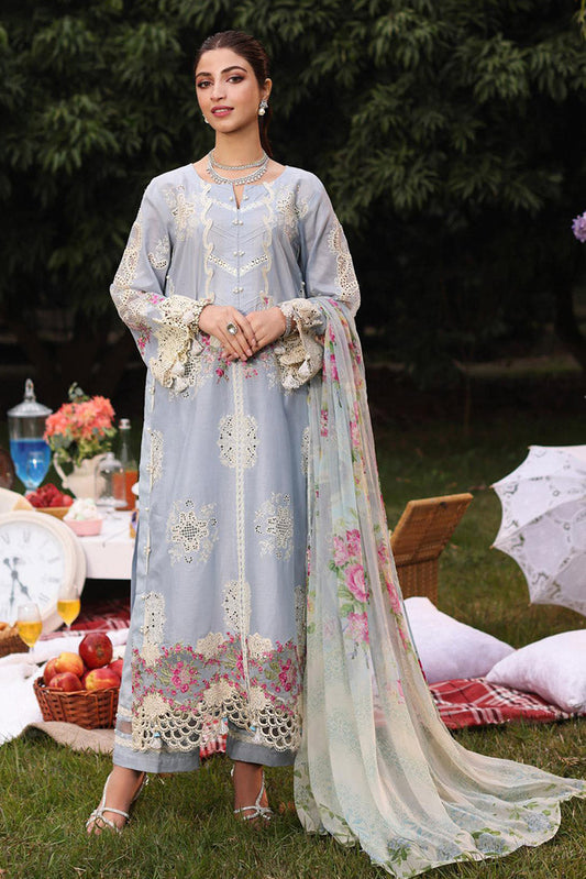 Picture of Kahf - KFL 08A Firuze Festive Lawn Collection - Available at Raja Sahib