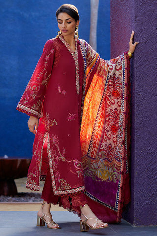 FTA 02 ENZO RED Suay Luxury Lawn Collection