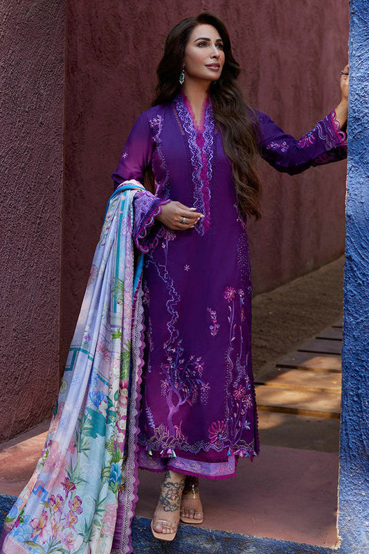 Picture of Farah Talib Aziz - FTA 07 YURI PURPLE Suay Luxury Lawn Collection - Available at Raja Sahib