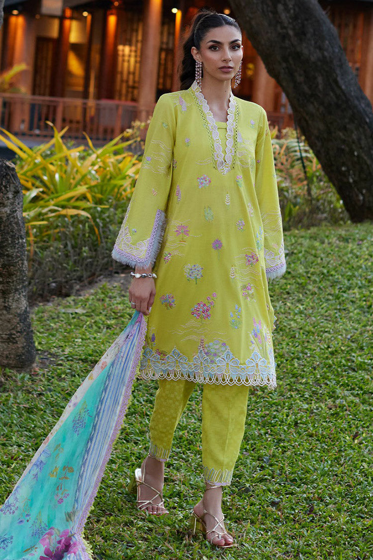 Picture of Farah Talib Aziz - FTA 09 KELAYA KIWI Suay Luxury Lawn Collection - Available at Raja Sahib