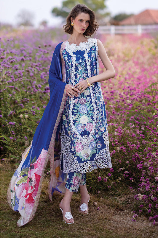 Picture of Mushq - 2B BLUE MORPHO The Secret Garden Hemline Spring Summer Collection - Available at Raja Sahib