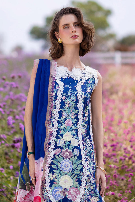 Picture of Mushq - 2B BLUE MORPHO The Secret Garden Hemline Spring Summer Collection - Available at Raja Sahib