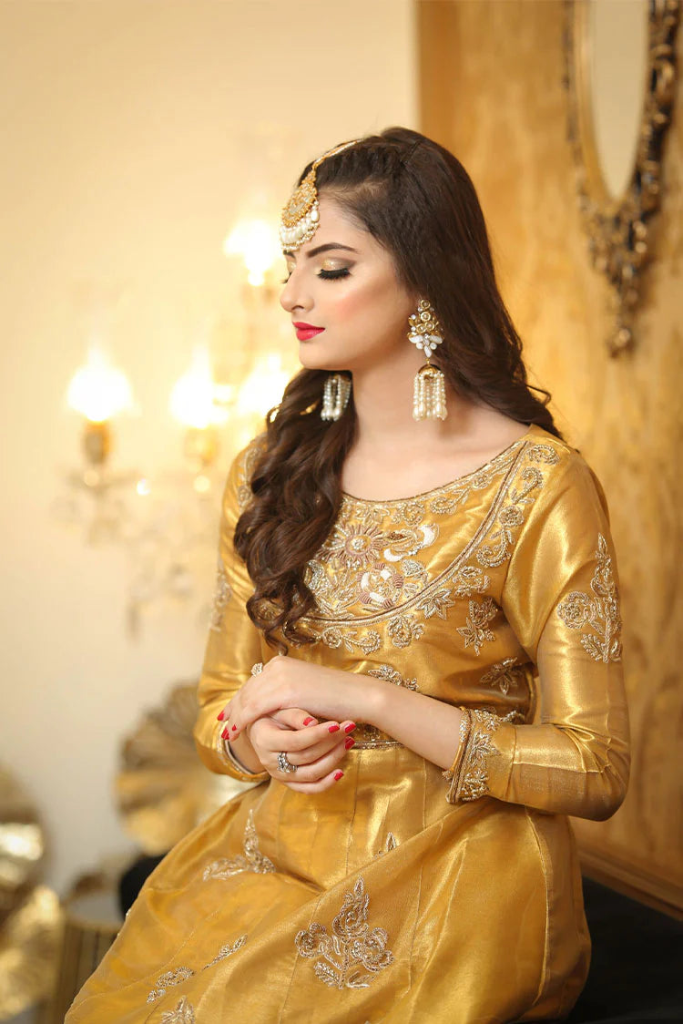 Picture of Maryam Malik Wedding Wear - Amber (Gold Color Only Pishwaas) - Available at Raja Sahib