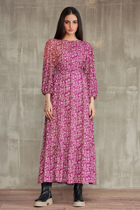 Picture of Ellena - Western Georgette Dress - Available at Raja Sahib