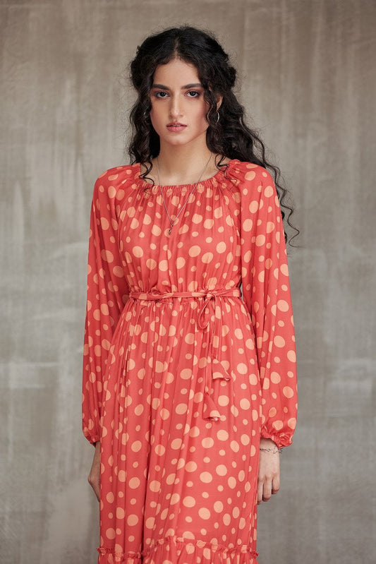 Picture of Ellena - Western Georgette Dress - Available at Raja Sahib