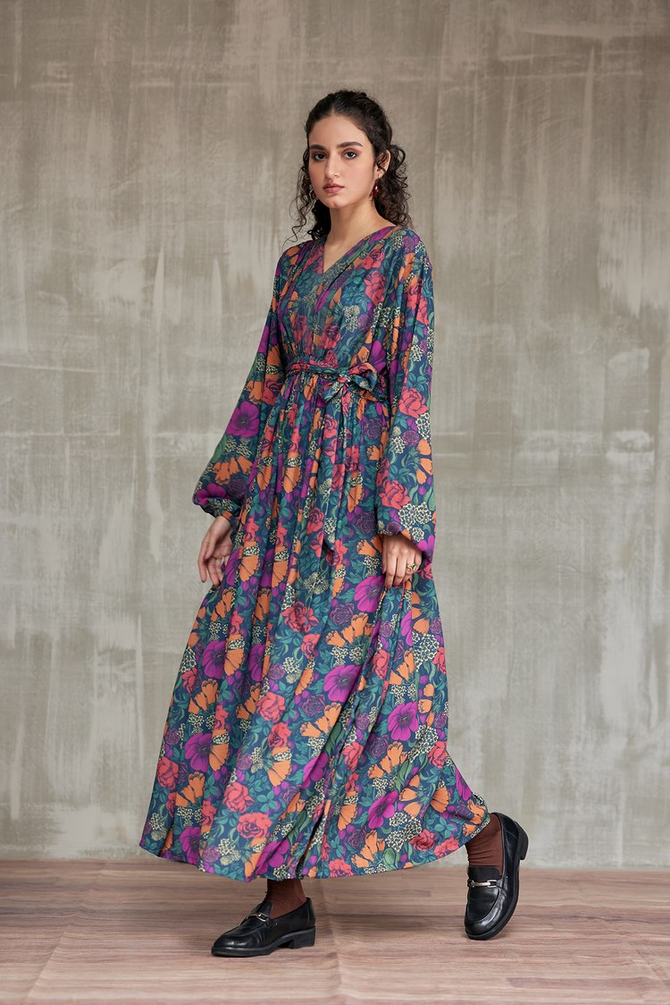 Picture of Ellena - Western Georgette Dress - Available at Raja Sahib